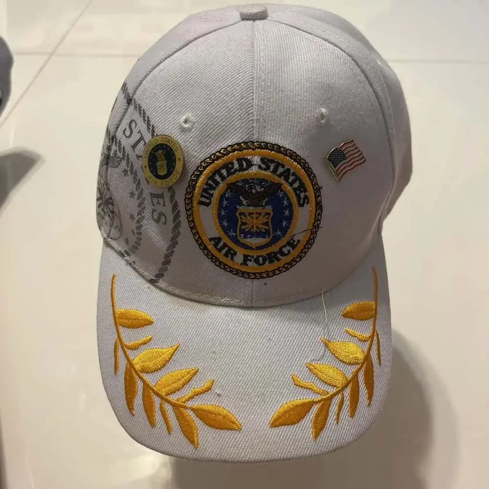 US Air Force Baseball Cap with Patches & Embroidered Brim